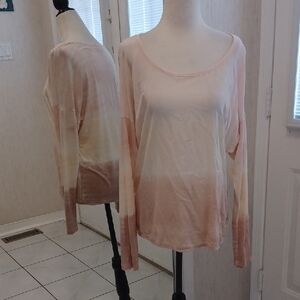4/$40 Pink & Cream Ombré Long Sleeve Tee - Size Small
